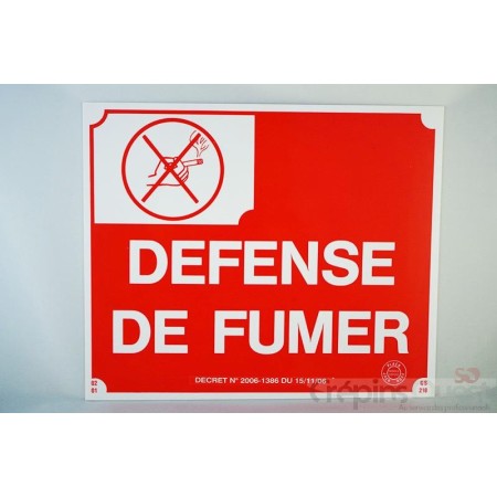 "PLAQUE ""DEFENSE DE FUMER"""