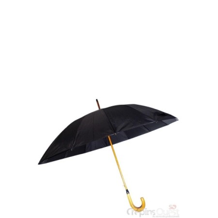 PARAPLUIE CANE PLIANT NOIR/BOIS