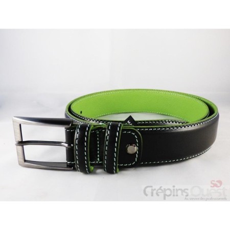 CEINTURE CUIR VERITABLE BI-COLOR 35MM