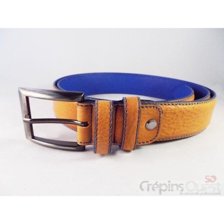 CEINTURE CUIR VERITABLE BI-COLOR 35MM