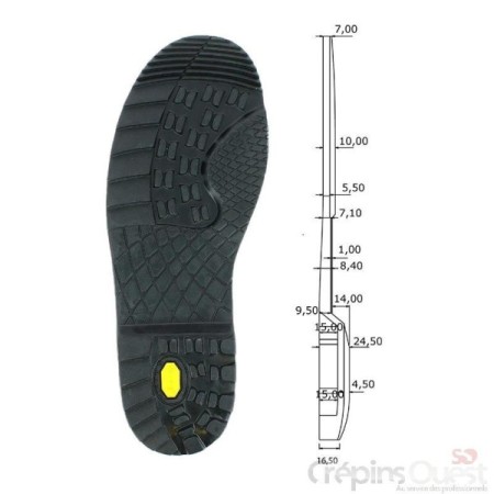 SEMELLES VIBRAM 1682 T8 - T10 - T13