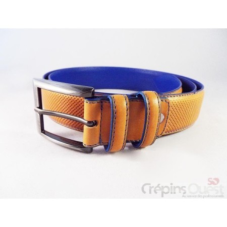 CEINTURE CUIR VERITABLE BI-COLOR PERFORE 35MM