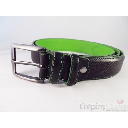 CEINTURE CUIR VERITABLE BI-COLOR PERFORE 35MM