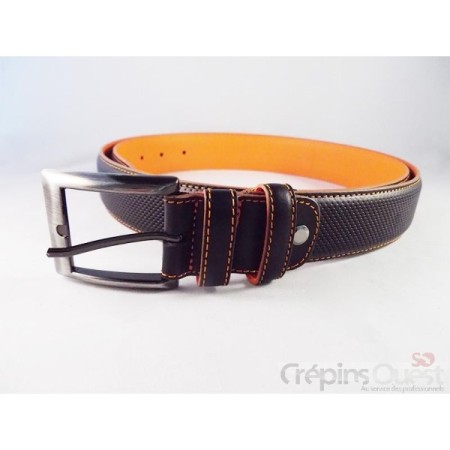 CEINTURE CUIR VERITABLE BI-COLOR PERFORE 35MM