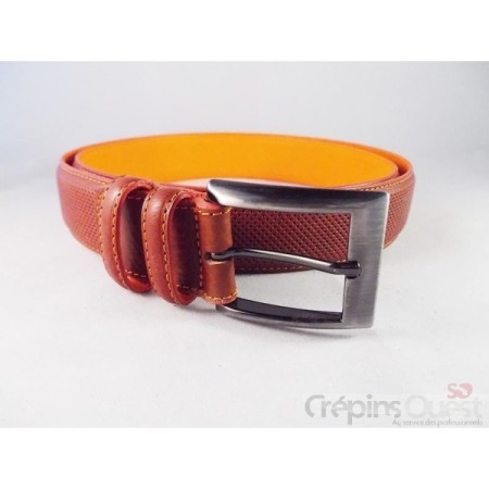 CEINTURE CUIR VERITABLE BI-COLOR PERFORE 35MM