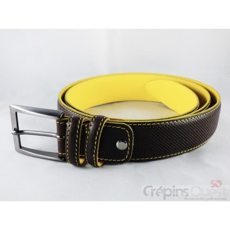 CEINTURE CUIR VERITABLE BI-COLOR PERFORE 35MM