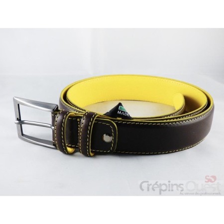 CEINTURE CUIR VERITABLE BI-COLOR 35MM