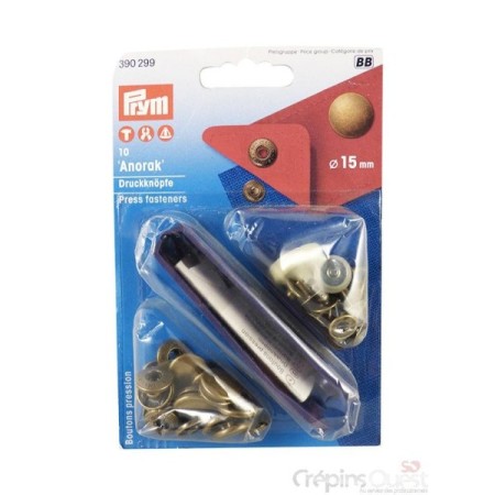 BOUTONS PRESSION PRYM Plaquette de 10